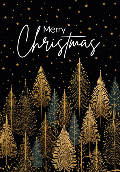 Wunschgutschein Merry Christmas - Bäume Schwarz Gold PDF – Geschenkgutschein Ansicht 2