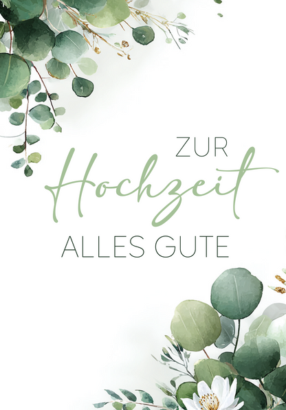 Wunschgutschein Zur Hochzeit alles Gute - Eukalyptus PDF – Geschenkgutschein Ansicht 2