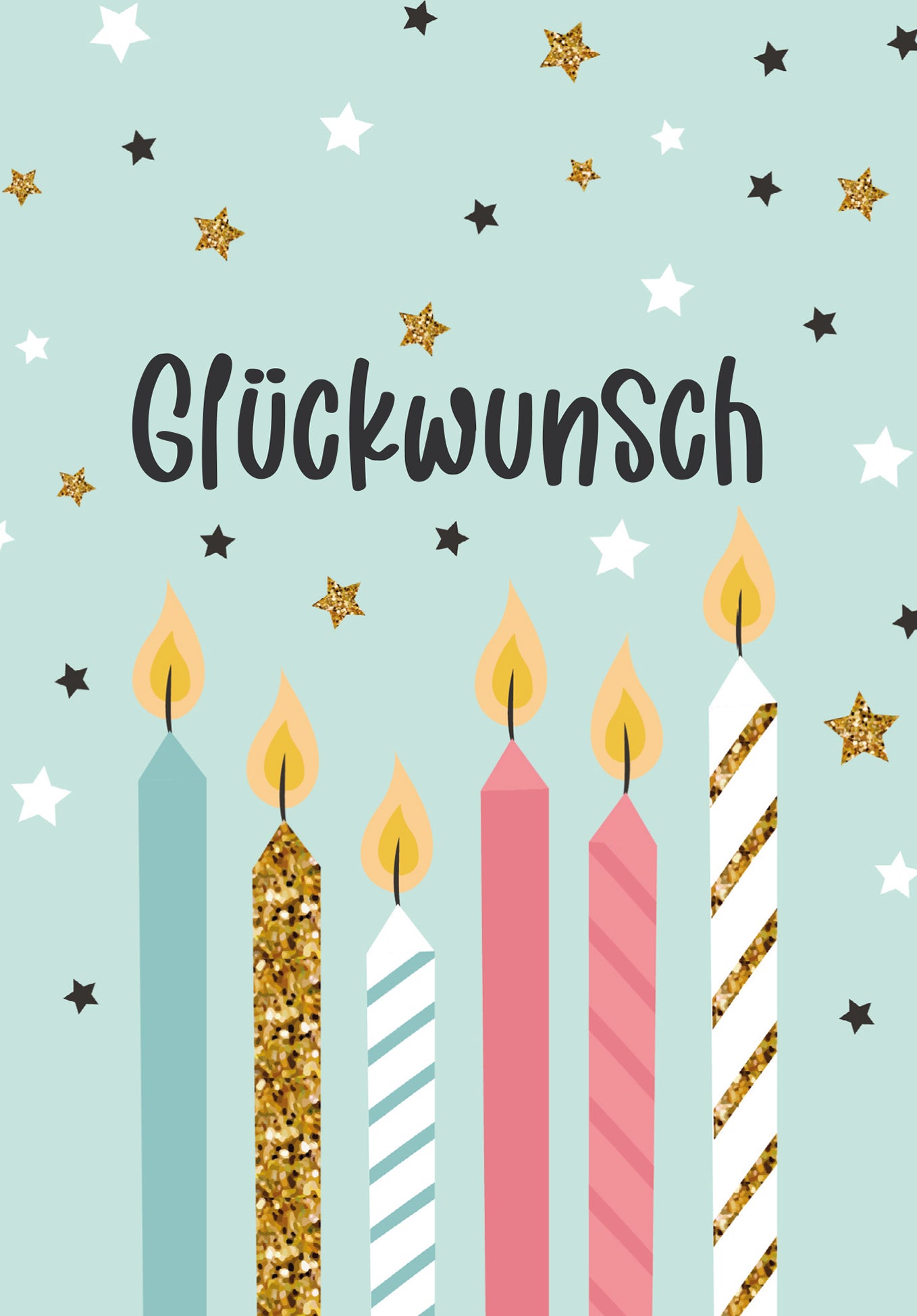 Wunschgutschein Glückwunsch - Kerzen und Sterne PDF – Geschenkgutschein Ansicht 2