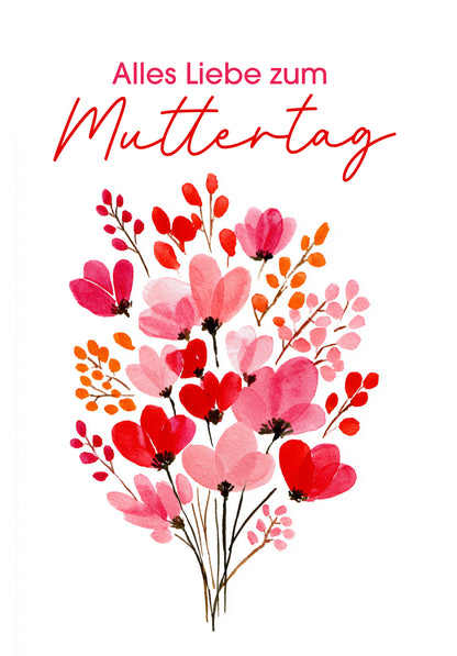 Wunschgutschein Alles Liebe zum Muttertag - Blumenstrauß Rosa Rot – Geschenkgutschein Ansicht 2