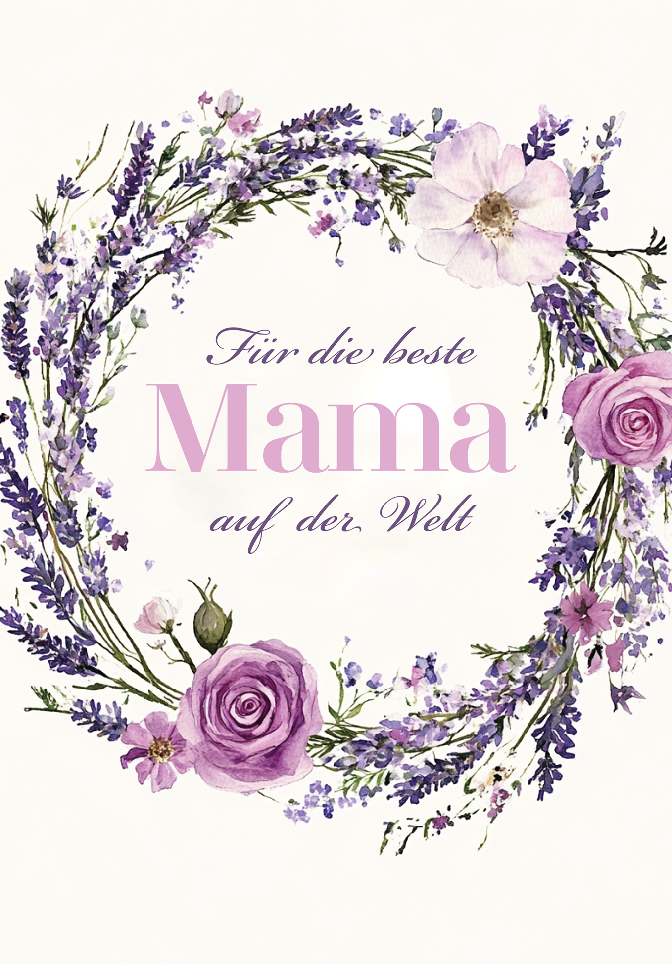 Wunschgutschein Für die beste Mama - Blumenkranz Lila – Geschenkgutschein Ansicht 2