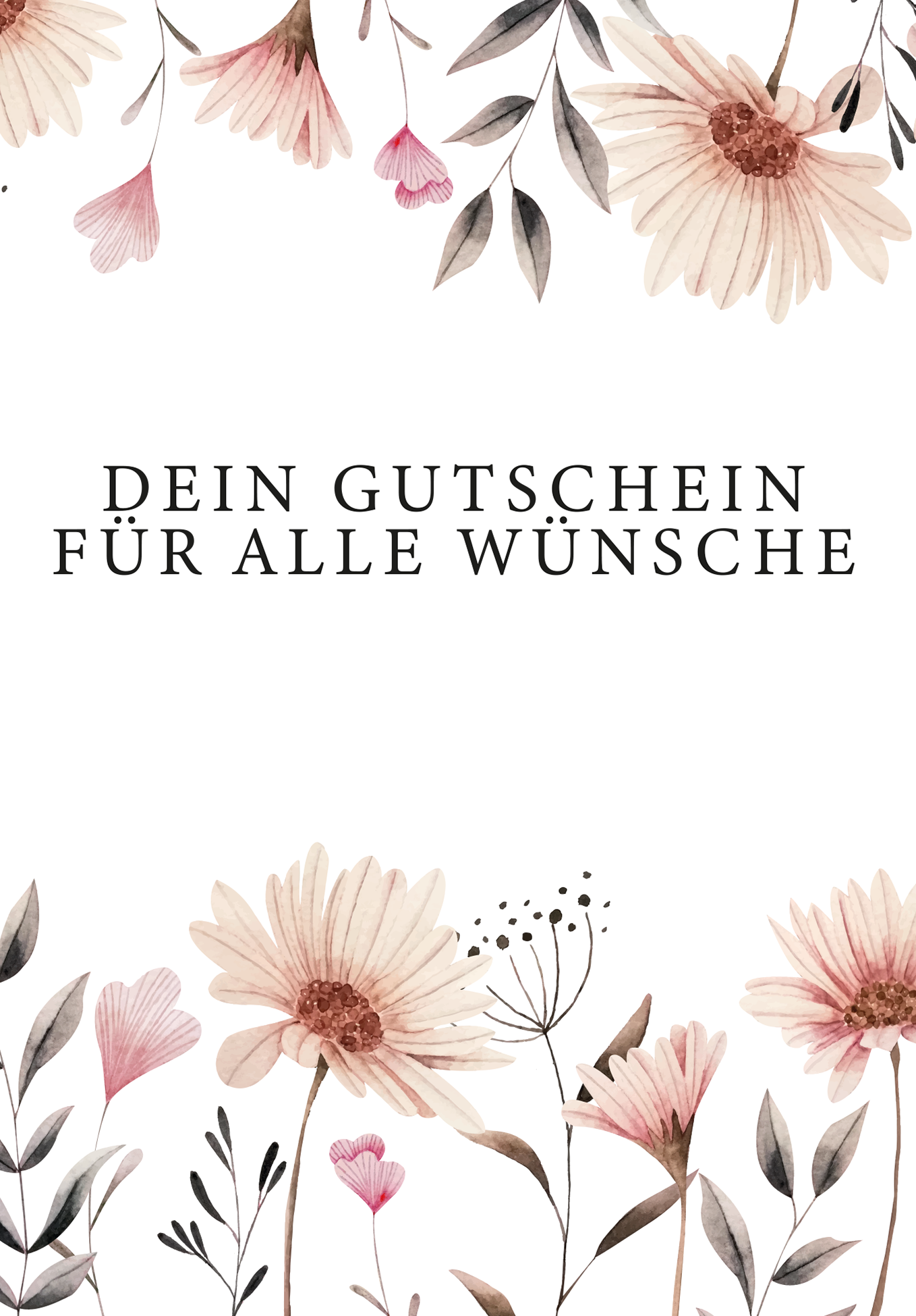 Wunschgutschein Für alle Wünsche - Blumen weiß – Geschenkgutschein Ansicht 2