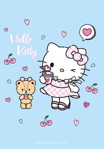Wunschgutschein Hello Kitty - Kirschen Herzen Hellblau PDF – Geschenkgutschein Ansicht 2