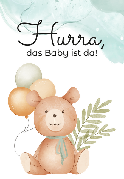 Wunschgutschein Hurra Baby da - Bär Ballons – Geschenkgutschein Ansicht 2