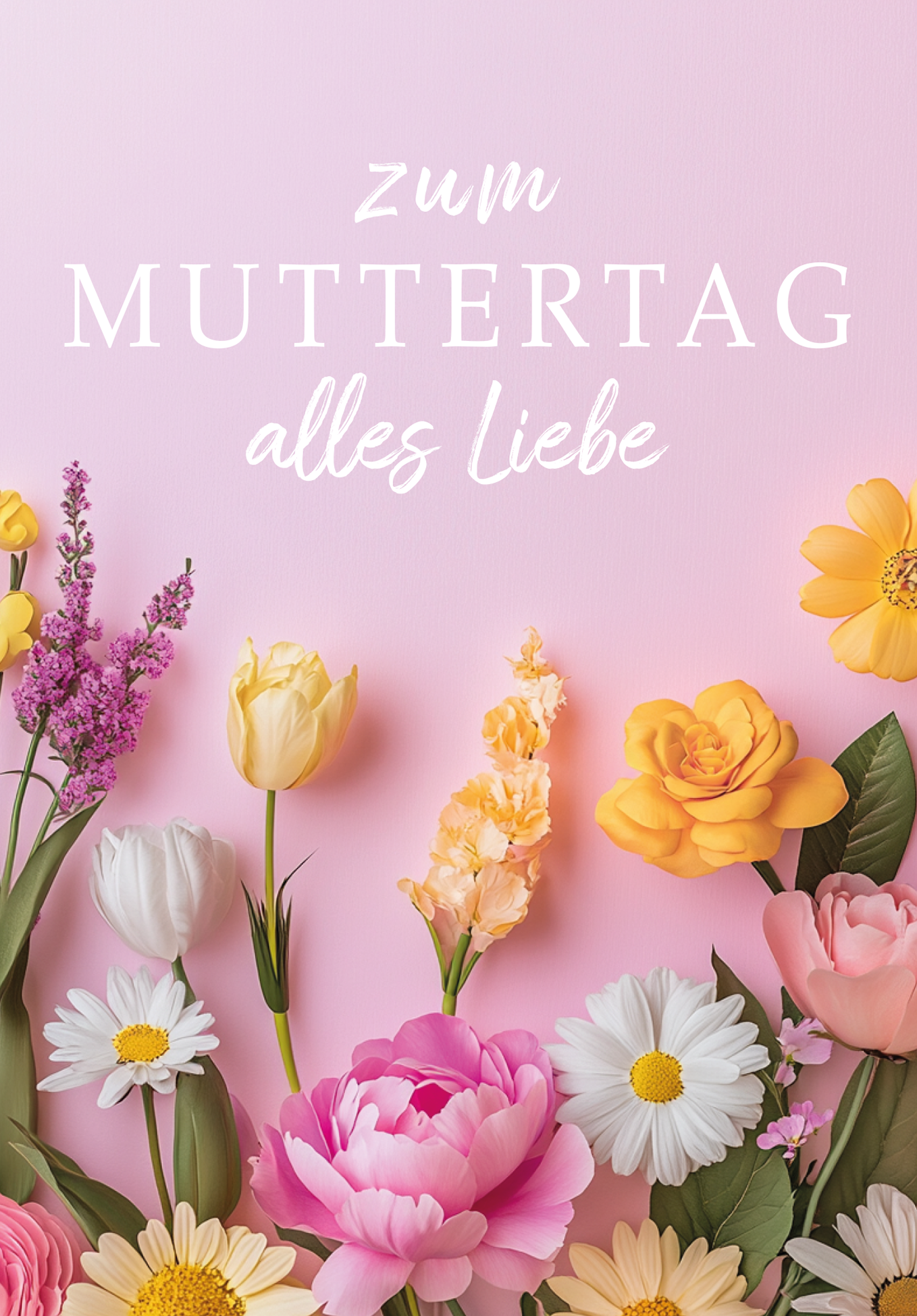 Wunschgutschein Zum Muttertag alles Liebe - Blumen Rosa – Geschenkgutschein Ansicht 2