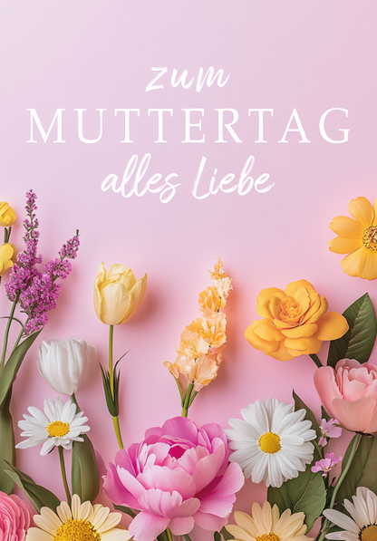 Wunschgutschein Zum Muttertag alles Liebe - Blumen Rosa – Geschenkgutschein Ansicht 2