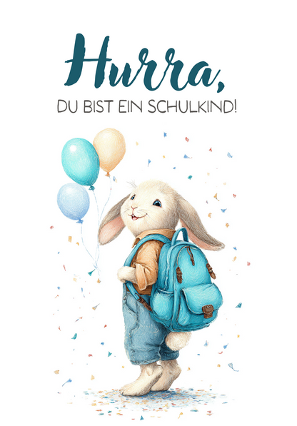 Wunschgutschein Hurra Schulkind - Hase PDF – Geschenkgutschein Ansicht 2
