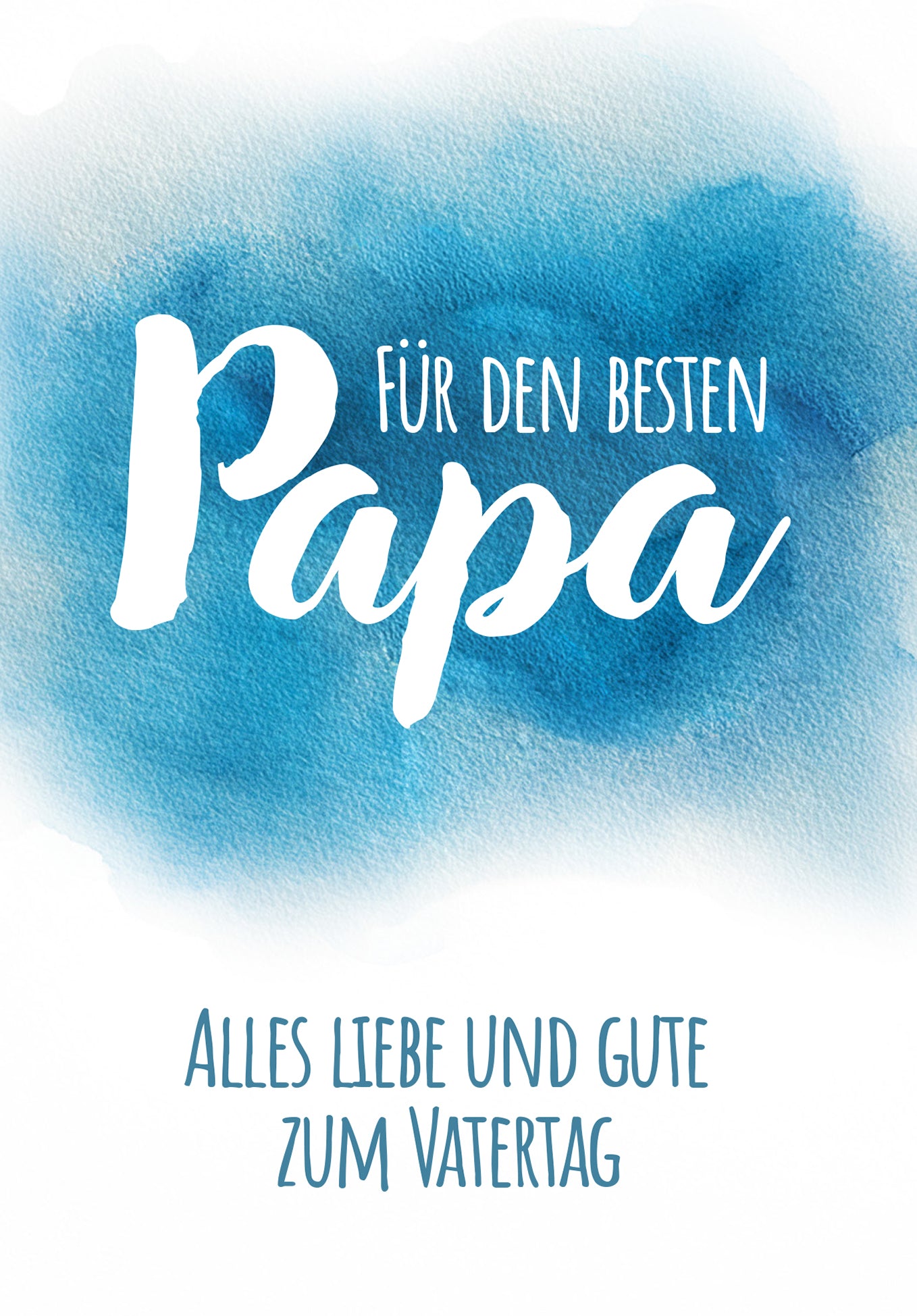 Wunschgutschein Für den besten Papa - Aquarell Blau – Geschenkgutschein Ansicht 2