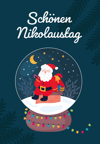 Wunschgutschein Schönen Nikolaustag - Nikolaus Schneekugel – Geschenkgutschein Ansicht 2