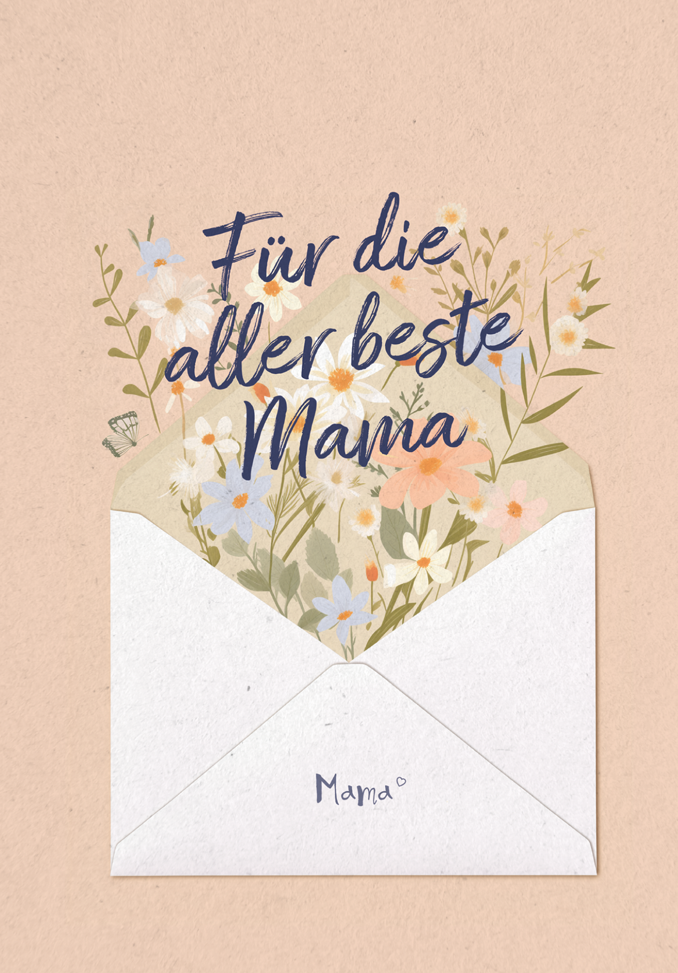 Wunschgutschein Aller beste Mama - Brief Blumen PDF – Geschenkgutschein Ansicht 2