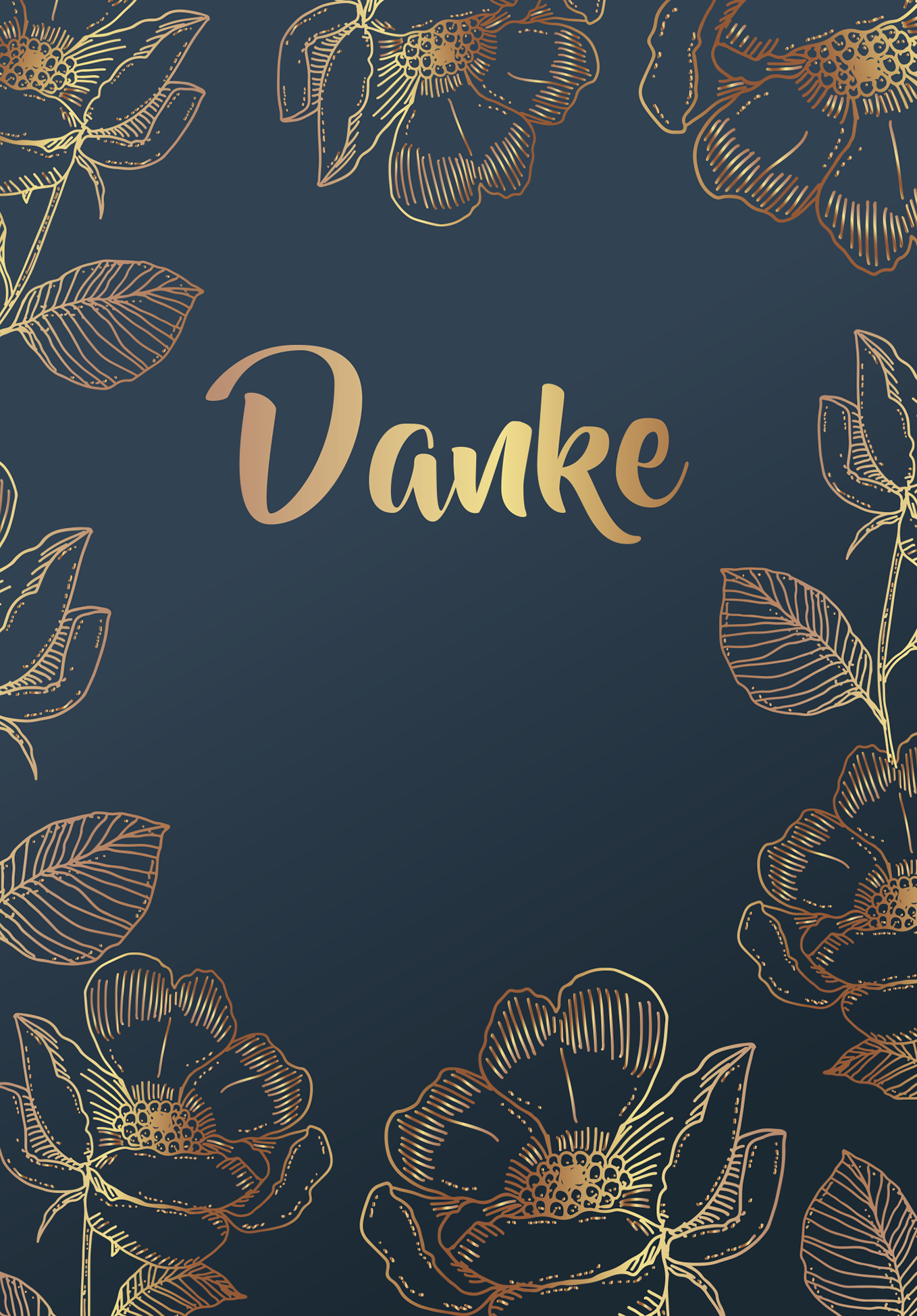 Wunschgutschein Danke - Blau Gold PDF – Geschenkgutschein Ansicht 2
