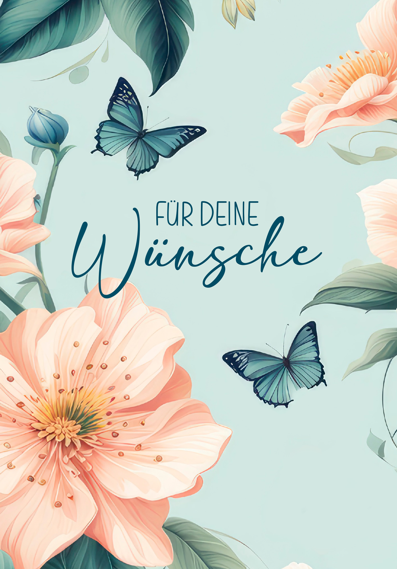 Wunschgutschein Für deine Wünsche - Blume Schmetterling – Geschenkgutschein Ansicht 2