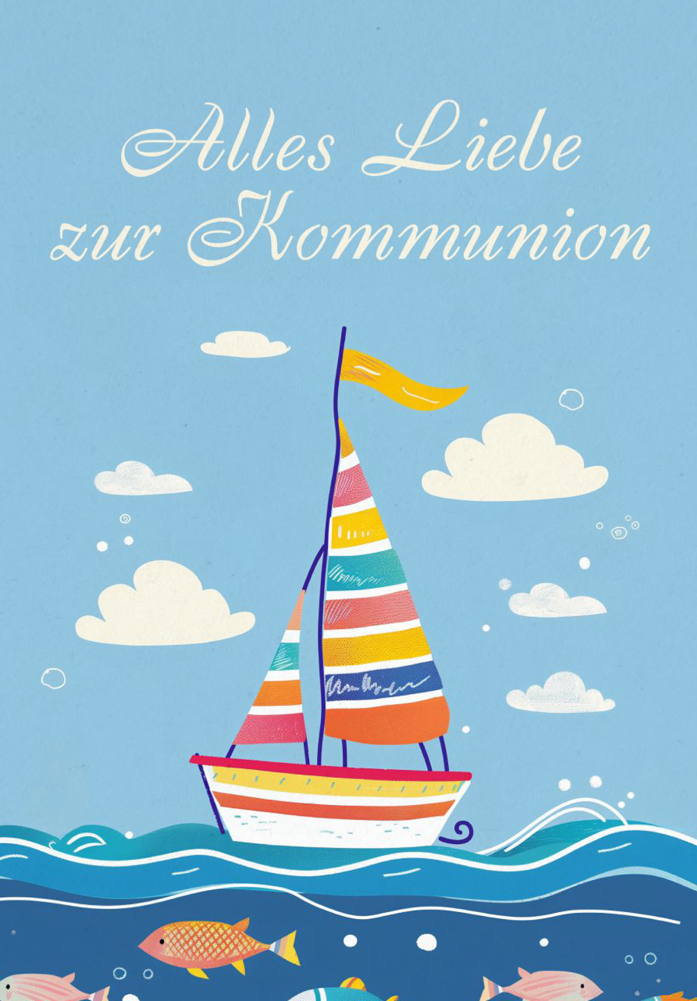 Wunschgutschein Alles Liebe zur Kommunion - Segelboot PDF – Geschenkgutschein Ansicht 2