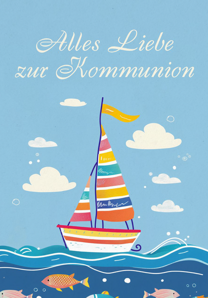 Wunschgutschein Alles Liebe zur Kommunion - Segelboot PDF – Geschenkgutschein Ansicht 2