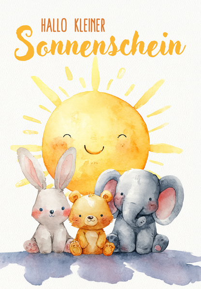 Wunschgutschein Hallo Sonnenschein - Sonne Tiere – Geschenkgutschein Ansicht 2