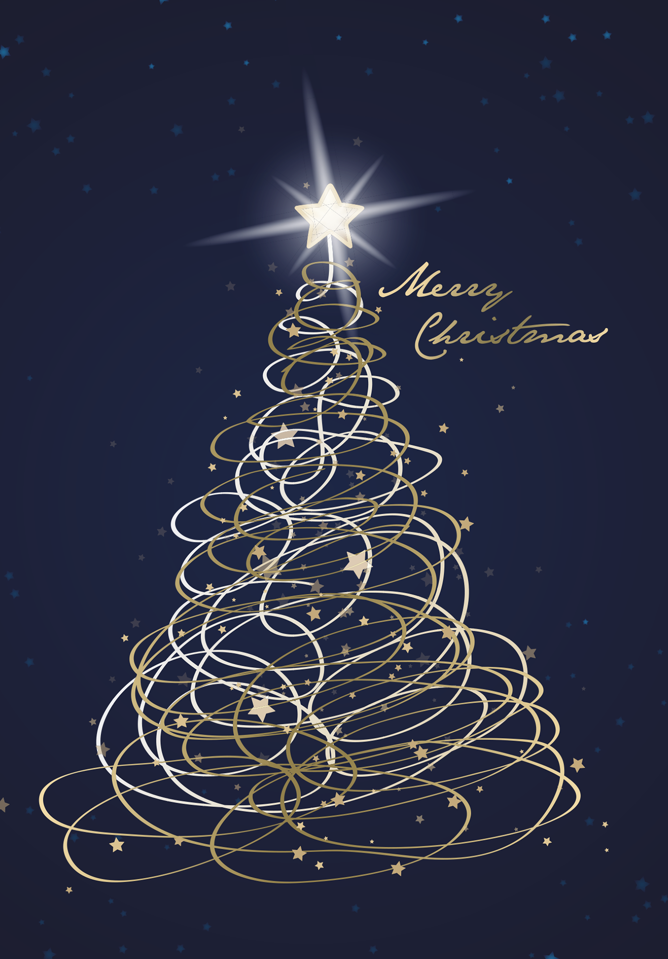 Wunschgutschein Merry Christmas - Tannenbaum Blau PDF – Geschenkgutschein Ansicht 2