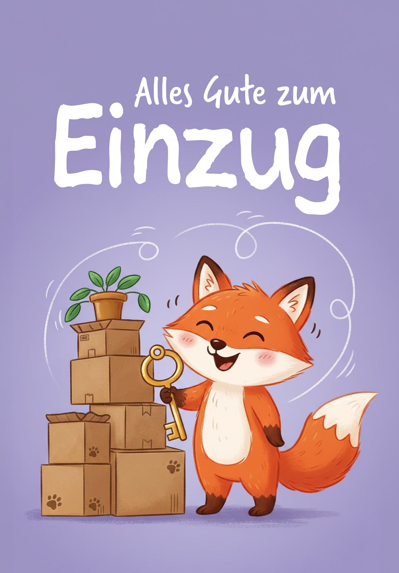 Wunschgutschein Alles Gute zum Einzug - Fuchs Lila – Geschenkgutschein Ansicht 2