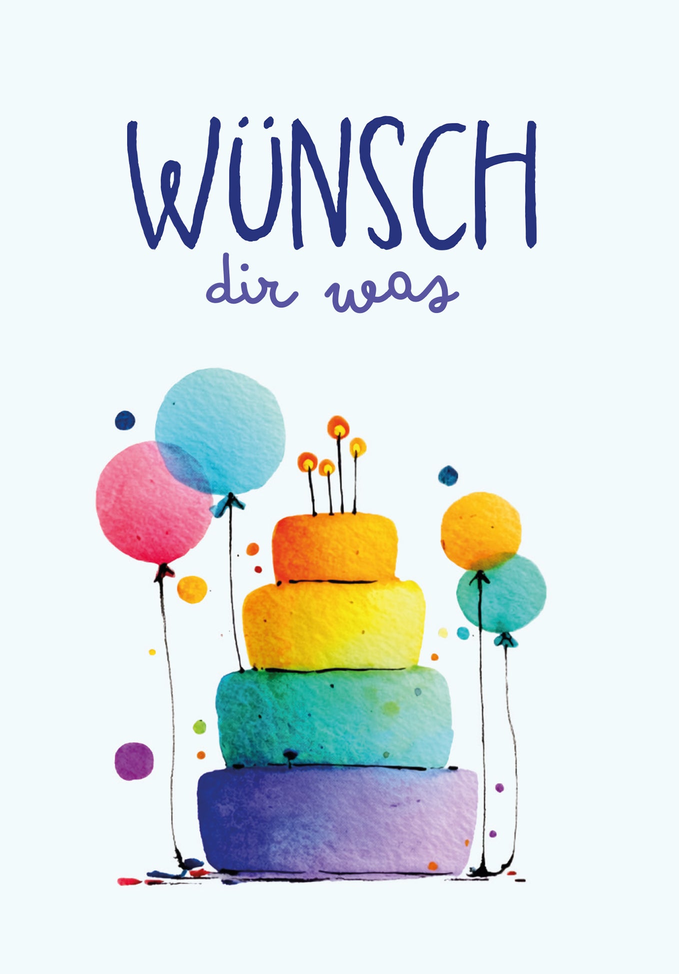 Wunschgutschein Wünsch dir was - Torte und Ballons Bunt – Geschenkgutschein Ansicht 2