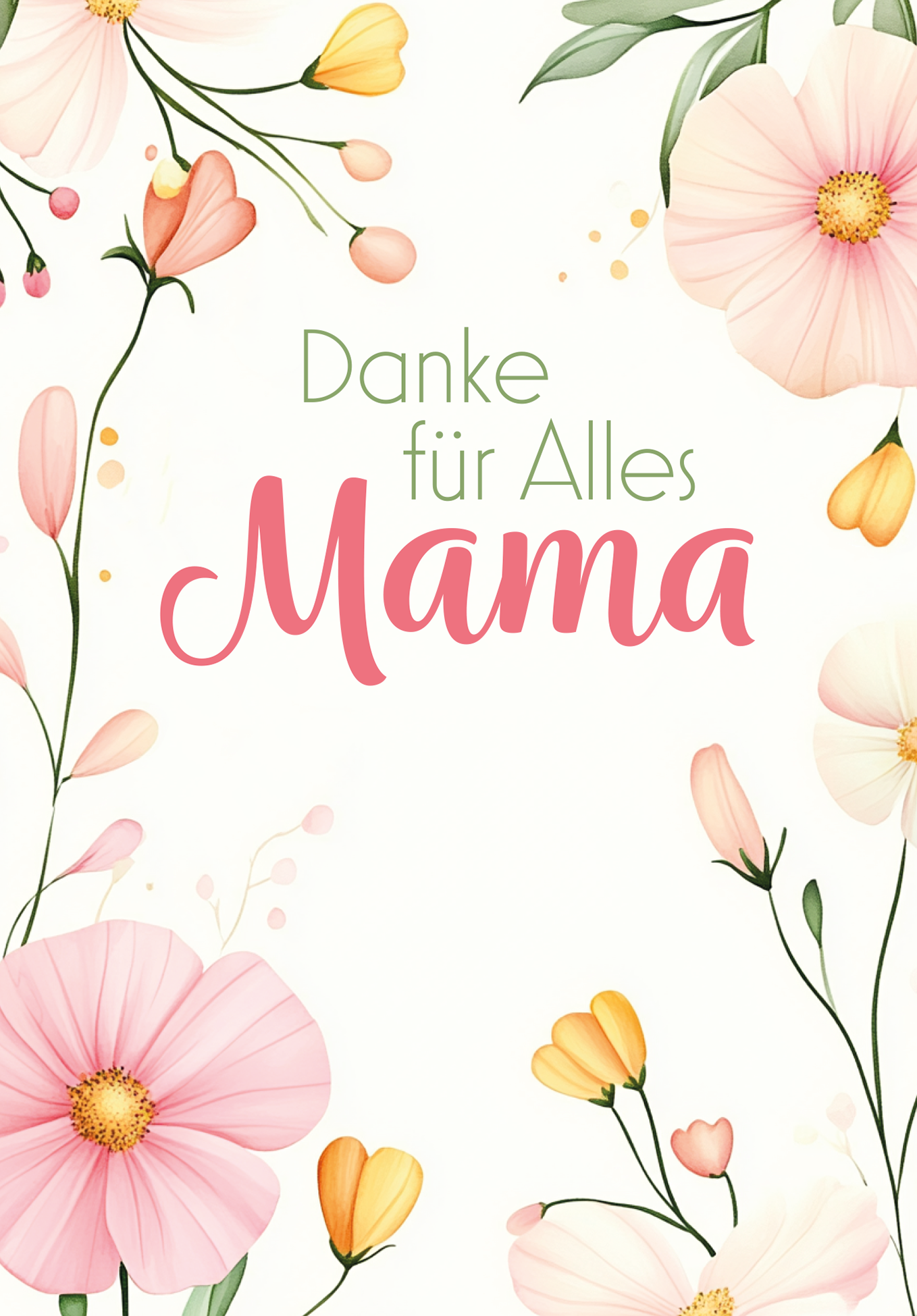 Wunschgutschein Danke für Alles Mama - Blumenrahmen – Geschenkgutschein Ansicht 2
