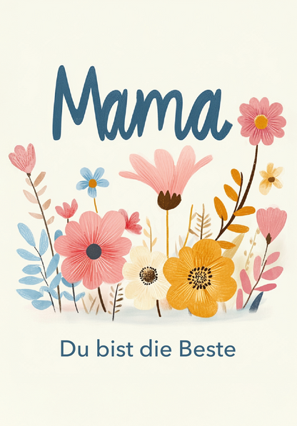 Wunschgutschein Mama du bist die Beste - Blumen Bunt – Geschenkgutschein Ansicht 2