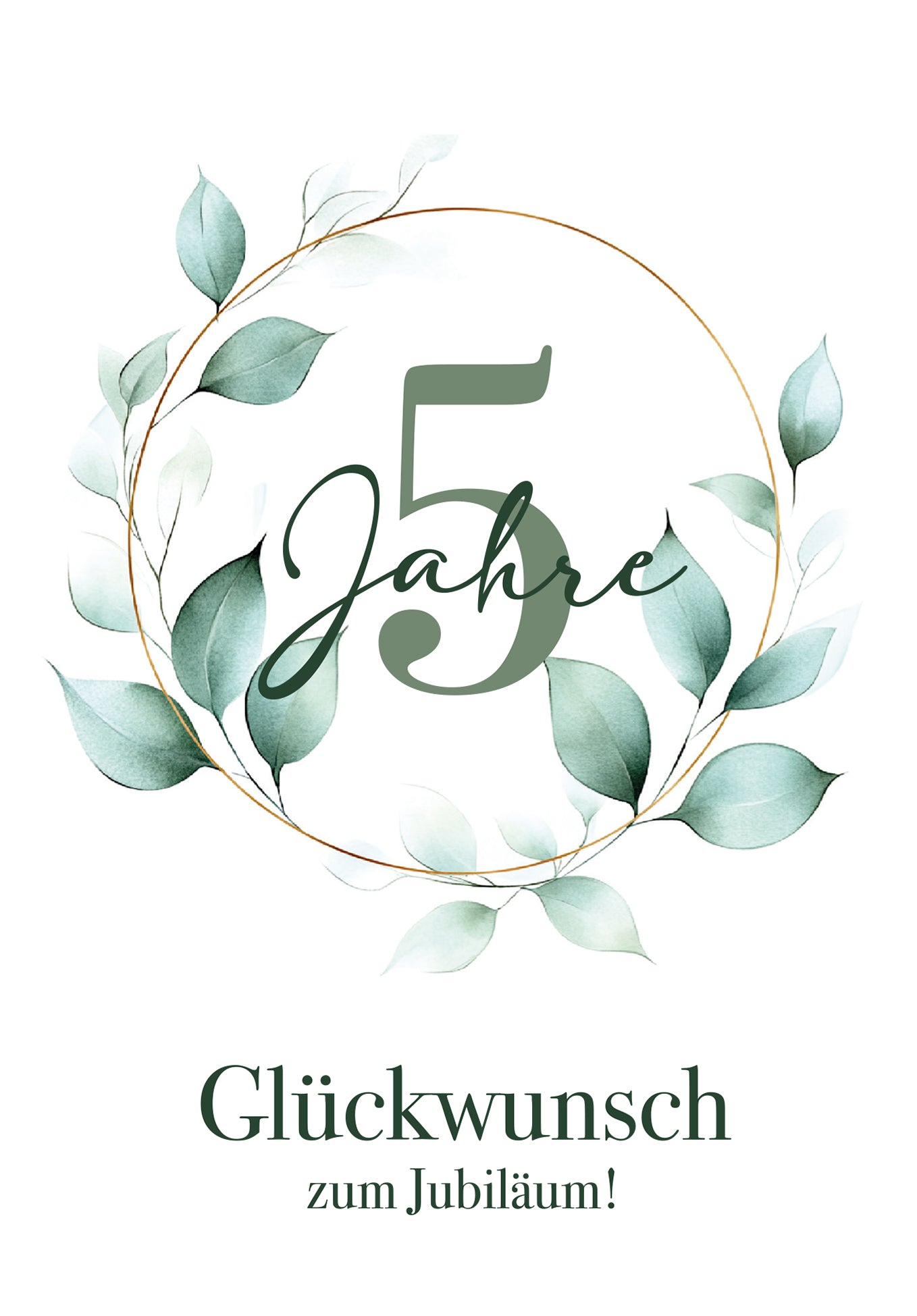 Wunschgutschein 5 Jahre - Blätterkranz – Geschenkgutschein Ansicht 2