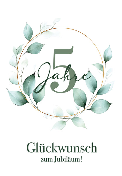 Wunschgutschein 5 Jahre - Blätterkranz – Geschenkgutschein Ansicht 2