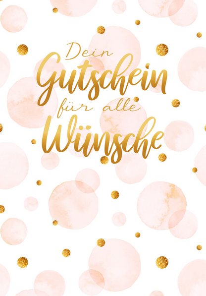 Wunschgutschein Für alle Wünsche - Rosa Punkte – Geschenkgutschein Ansicht 2