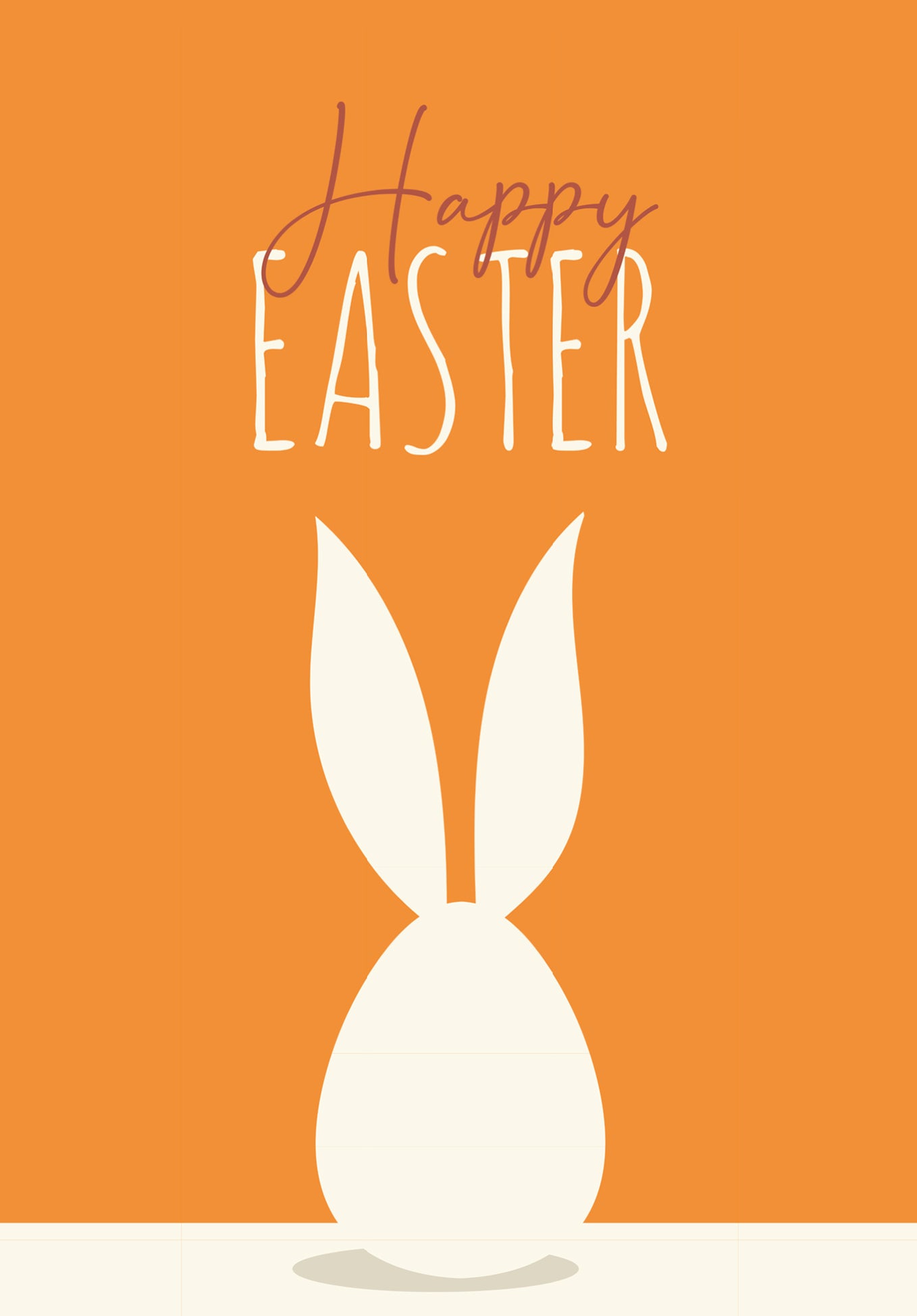 Wunschgutschein Happy Easter - Hase Weiß Orange PDF – Geschenkgutschein Ansicht 2