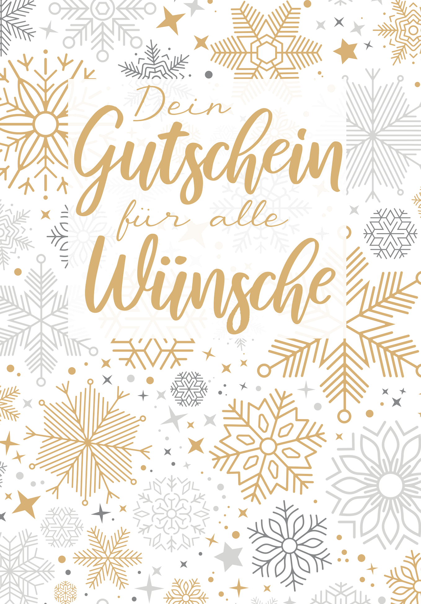 Wunschgutschein Für alle Wünsche - Schneeflocken Gold – Geschenkgutschein Ansicht 2