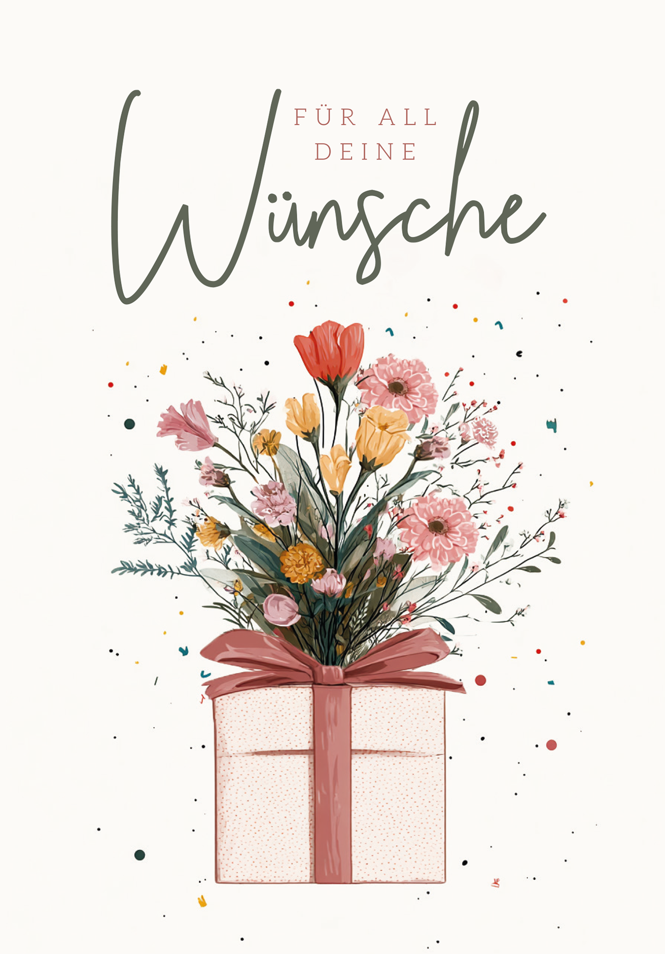 Wunschgutschein Für all deine Wünsche - Geschenk mit Blumen – Geschenkgutschein Ansicht 2