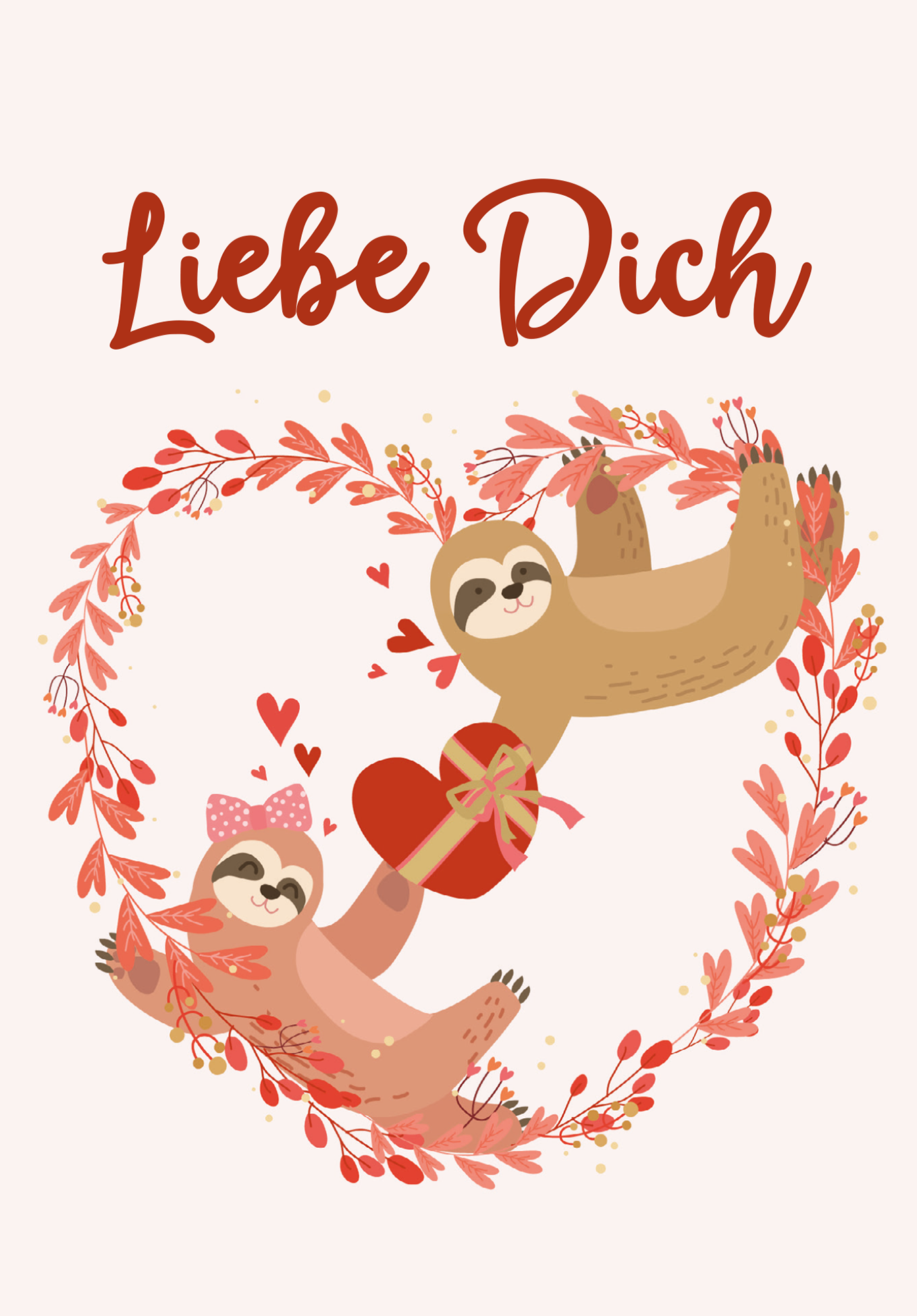 Wunschgutschein Liebe Dich - Faultiere – Geschenkgutschein Ansicht 2