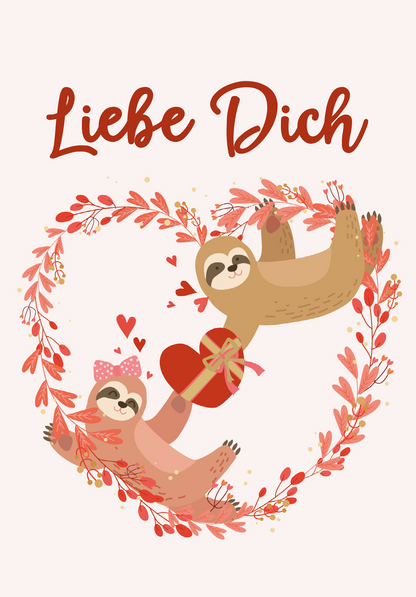 Wunschgutschein Liebe Dich - Faultiere – Geschenkgutschein Ansicht 2