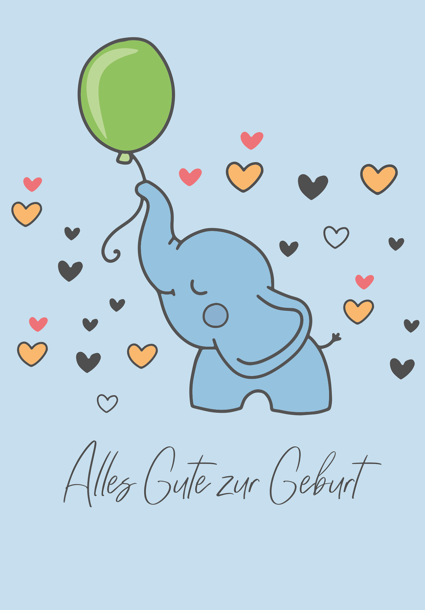 Wunschgutschein Alles Gute zur Geburt - Elefant – Geschenkgutschein Ansicht 2
