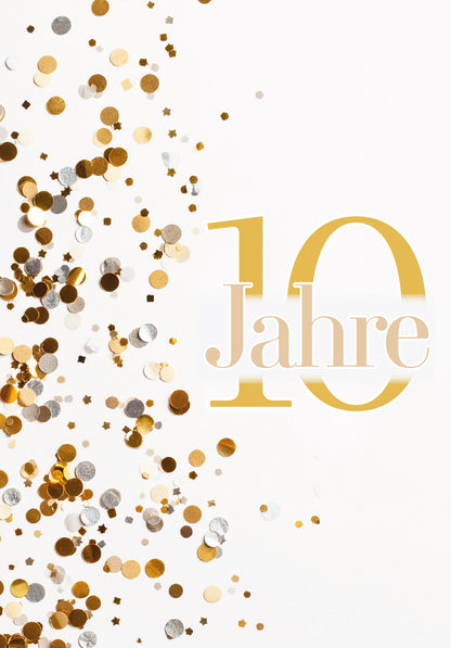 Wunschgutschein 10 Jahre - Konfetti Gold – Geschenkgutschein Ansicht 2