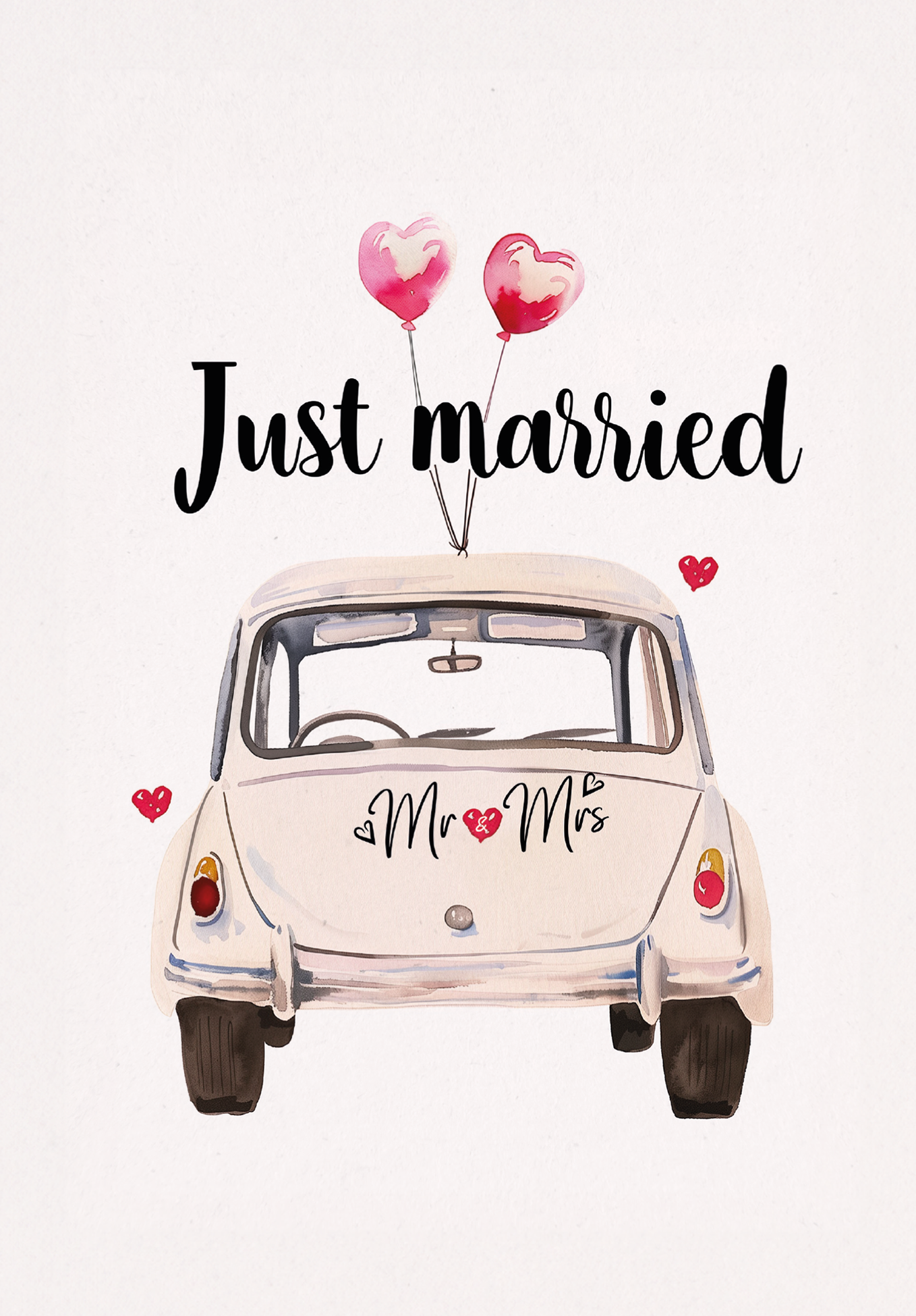 Wunschgutschein Just Married - Auto Weiß PDF – Geschenkgutschein Ansicht 2