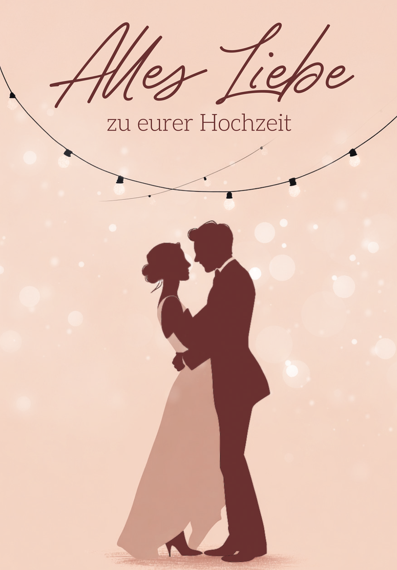Wunschgutschein Alles Liebe zu eurer Hochzeit - Paar Tanzend PDF – Geschenkgutschein Ansicht 2
