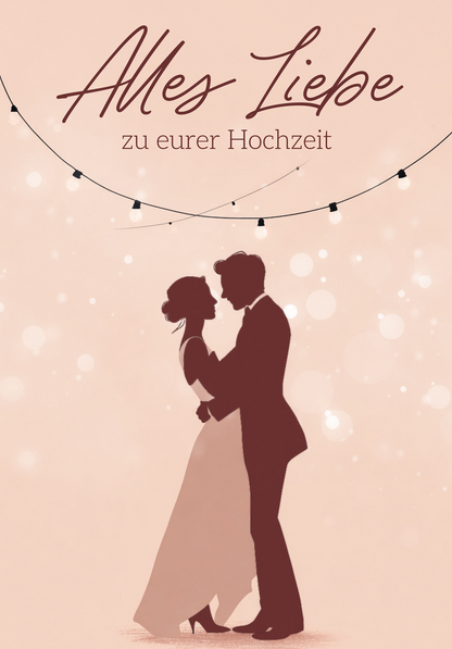 Wunschgutschein Alles Liebe zu eurer Hochzeit - Paar Tanzend PDF – Geschenkgutschein Ansicht 2