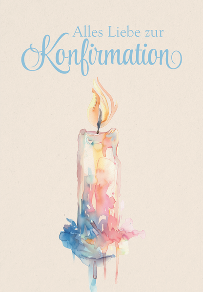 Wunschgutschein Zur Konfirmation - Kerze Aquarell PDF – Geschenkgutschein Ansicht 2