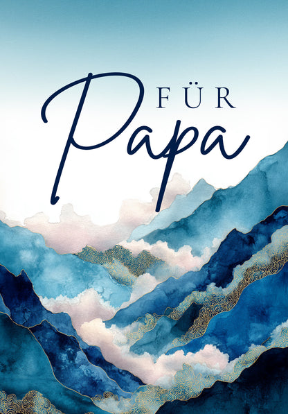 Wunschgutschein Für Papa - Berge Blau – Geschenkgutschein Ansicht 2
