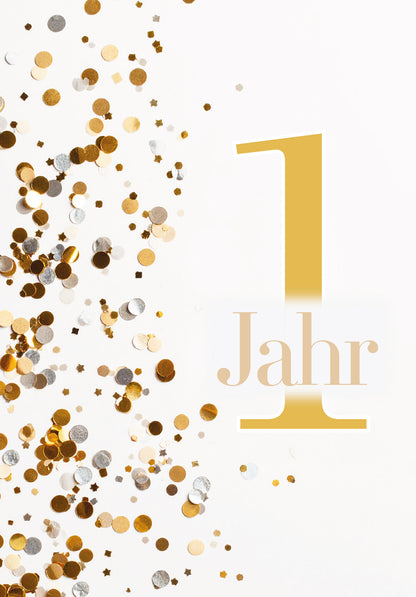 Wunschgutschein 1 Jahr - Konfetti Gold – Geschenkgutschein Ansicht 2