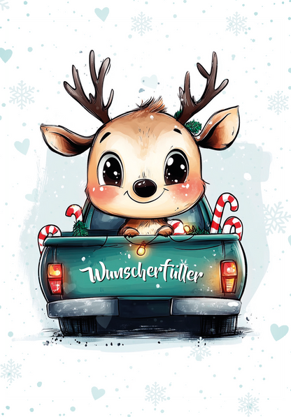 Wunschgutschein Wunscherfüller - Rentier Truck PDF – Geschenkgutschein Ansicht 2