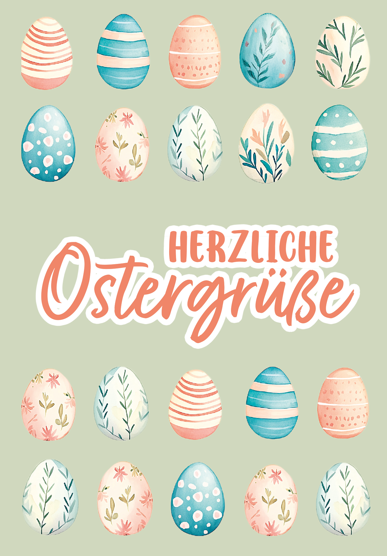 Wunschgutschein Herzliche Ostergrüße - Eiermuster Grün – Geschenkgutschein Ansicht 6