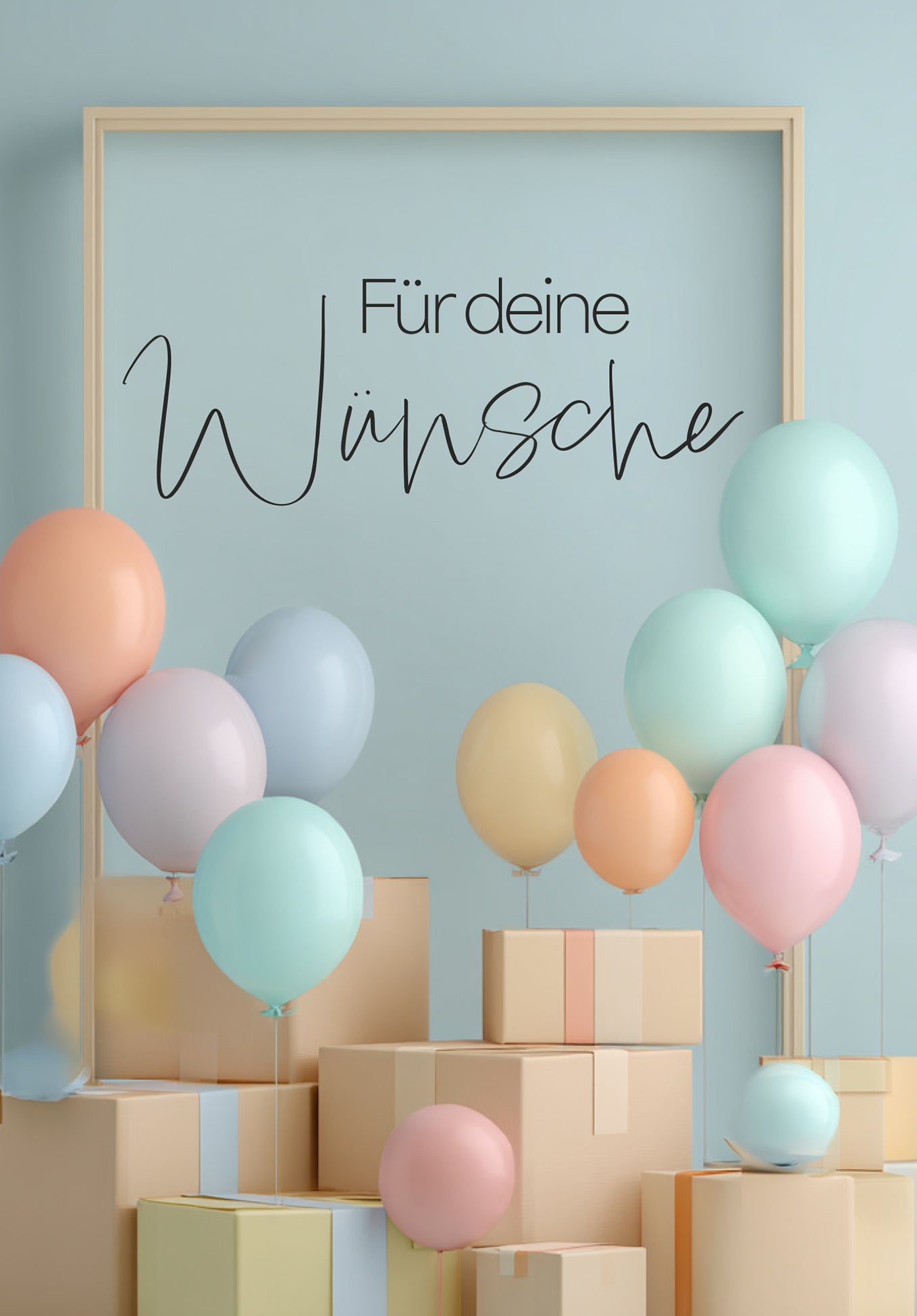 Wunschgutschein Für deine Wünsche - Kartons und Ballons – Geschenkgutschein Ansicht 2