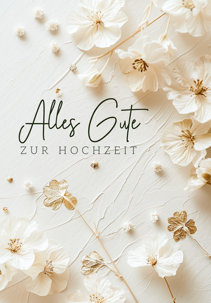 Wunschgutschein Alles Gute zur Hochzeit - Blumen Weiss PDF – Geschenkgutschein Ansicht 2