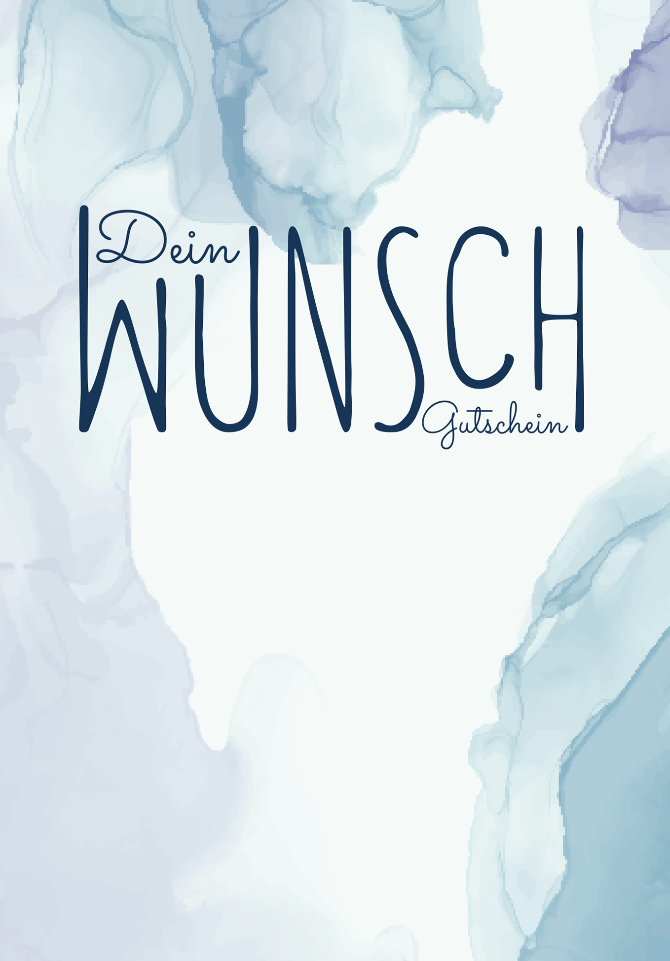 Wunschgutschein Dein Wunschgutschein - Aquarell Blau – Geschenkgutschein Ansicht 2