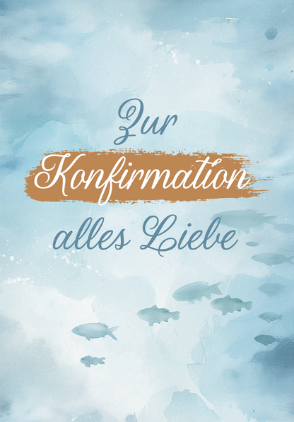 Wunschgutschein Zur Konfirmation - Fische Aquarell PDF – Geschenkgutschein Ansicht 2