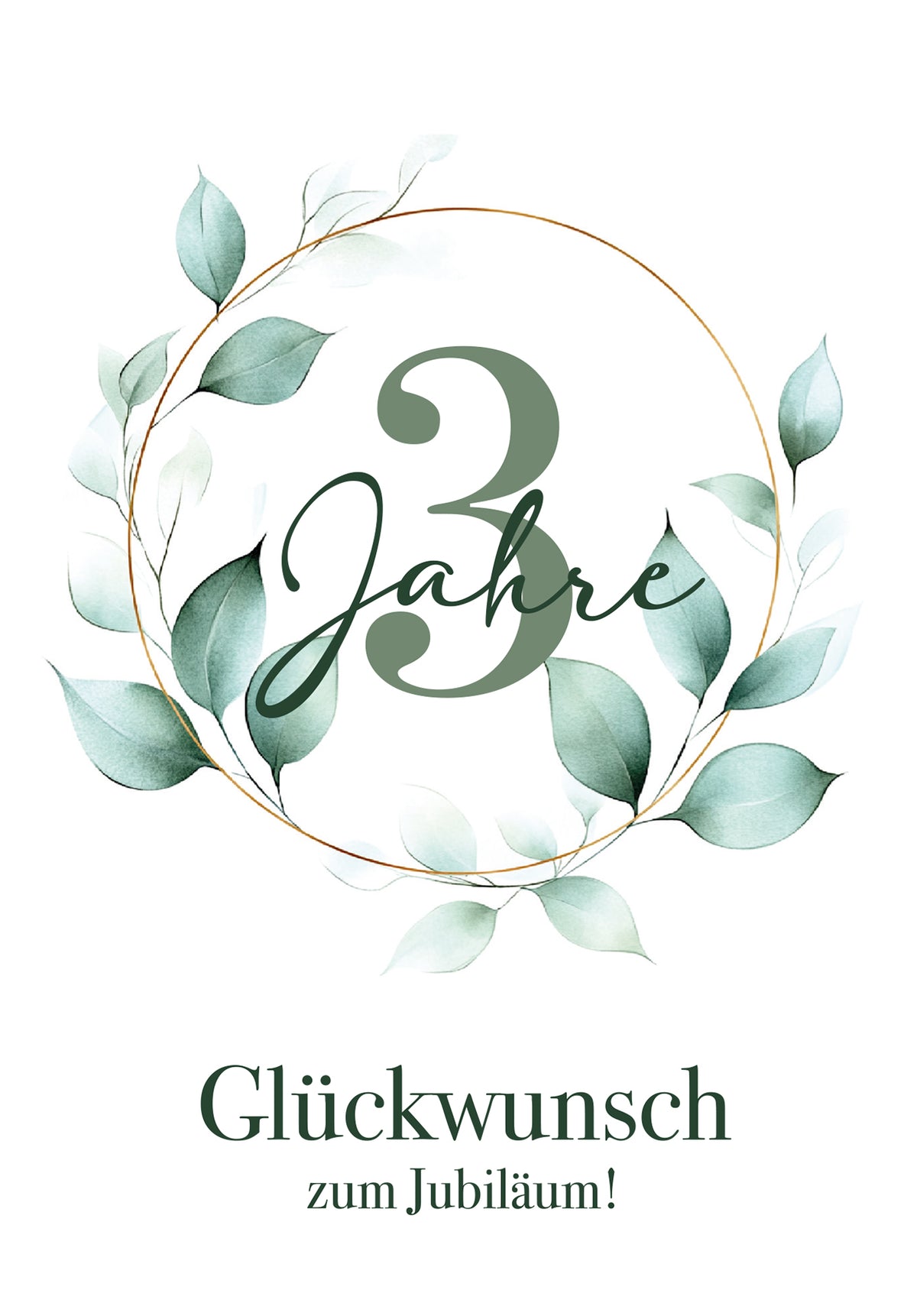 Wunschgutschein 3 Jahre - Blätterkranz PDF – Geschenkgutschein Ansicht 2