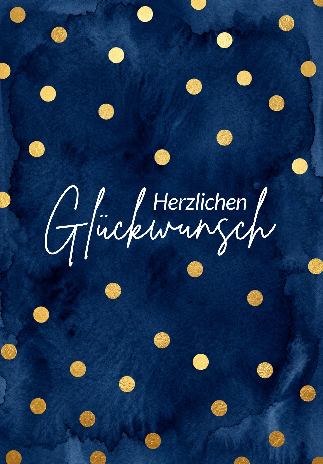 Wunschgutschein Herzlichen Glückwunsch - Punkte Gold Blau PDF – Geschenkgutschein Ansicht 2