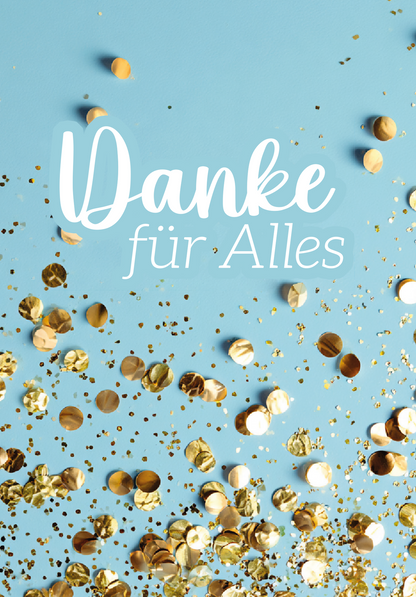 Wunschgutschein Danke für Alles - Konfetti Blau – Geschenkgutschein Ansicht 2