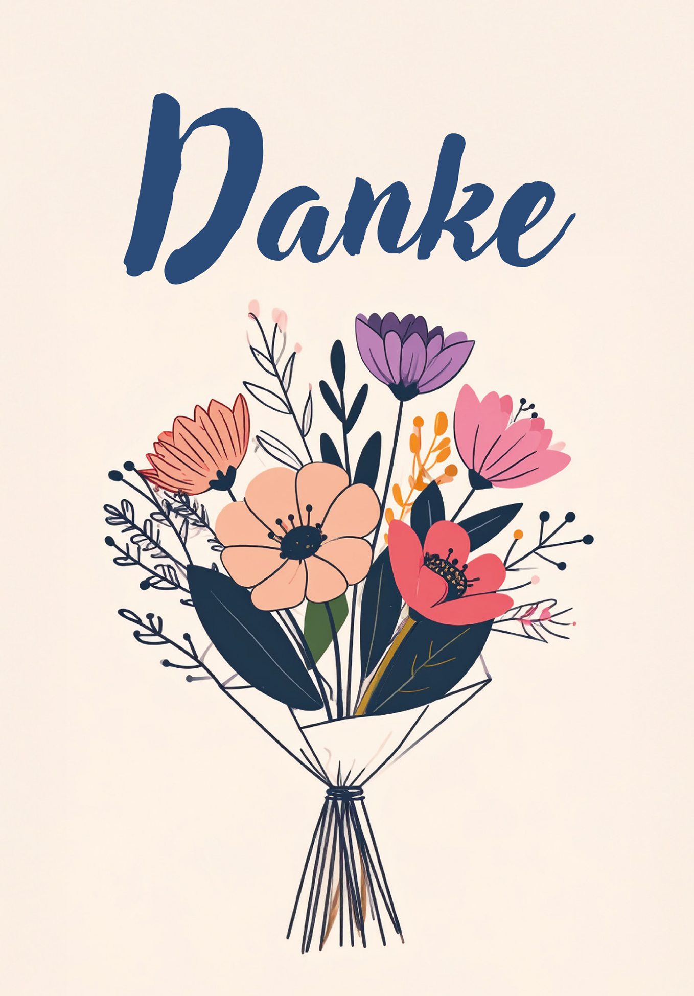 Wunschgutschein Danke - Blumenstrauß Beige – Geschenkgutschein Ansicht 2